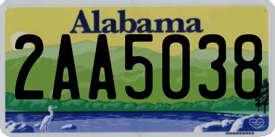 AL license plate 2AA5038