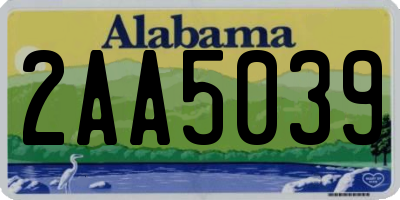 AL license plate 2AA5039