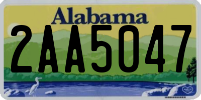 AL license plate 2AA5047