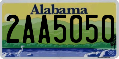 AL license plate 2AA5050