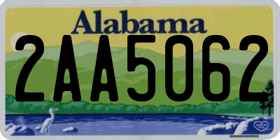 AL license plate 2AA5062