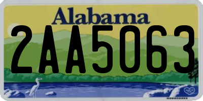 AL license plate 2AA5063