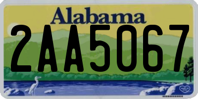 AL license plate 2AA5067
