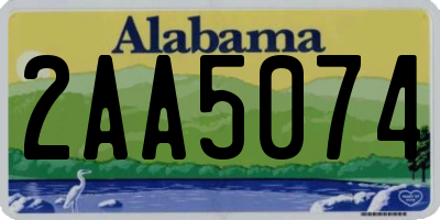 AL license plate 2AA5074