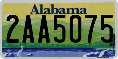 AL license plate 2AA5075