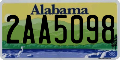 AL license plate 2AA5098