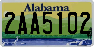AL license plate 2AA5102