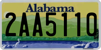 AL license plate 2AA5110