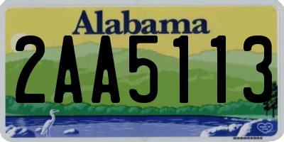 AL license plate 2AA5113