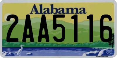 AL license plate 2AA5116