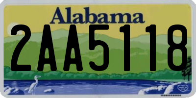 AL license plate 2AA5118