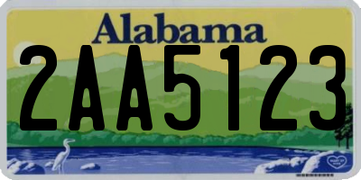 AL license plate 2AA5123