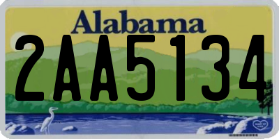 AL license plate 2AA5134