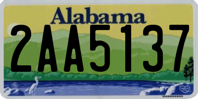 AL license plate 2AA5137