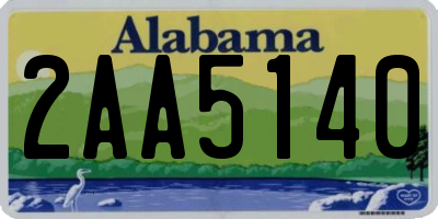 AL license plate 2AA5140