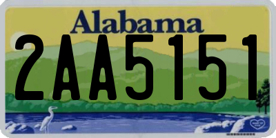 AL license plate 2AA5151