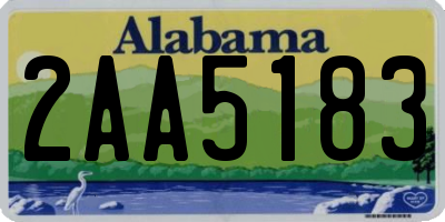 AL license plate 2AA5183