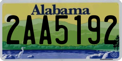 AL license plate 2AA5192