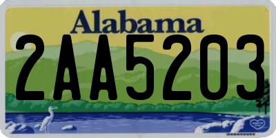 AL license plate 2AA5203
