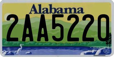 AL license plate 2AA5220
