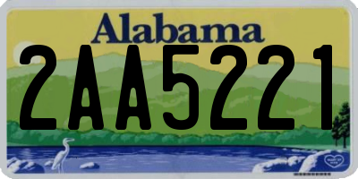 AL license plate 2AA5221