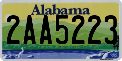 AL license plate 2AA5223