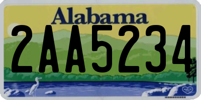 AL license plate 2AA5234