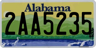 AL license plate 2AA5235