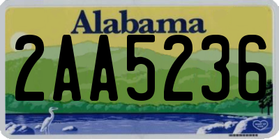 AL license plate 2AA5236