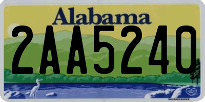 AL license plate 2AA5240
