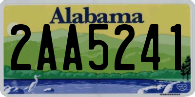 AL license plate 2AA5241