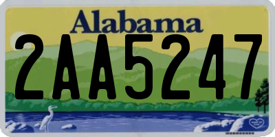 AL license plate 2AA5247
