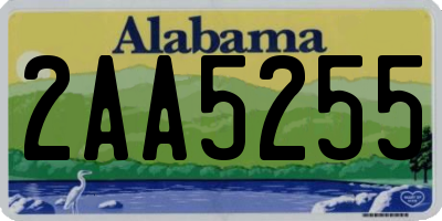 AL license plate 2AA5255