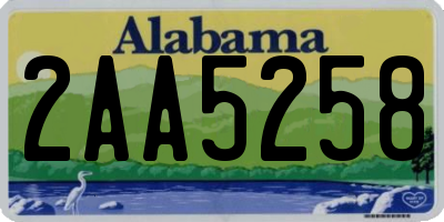 AL license plate 2AA5258
