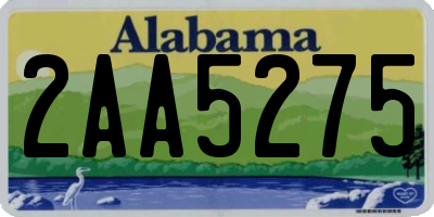 AL license plate 2AA5275