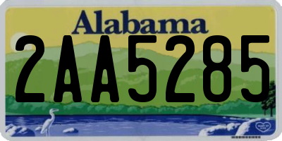 AL license plate 2AA5285