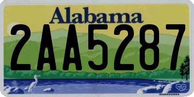 AL license plate 2AA5287