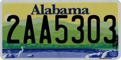 AL license plate 2AA5303