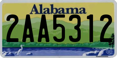 AL license plate 2AA5312