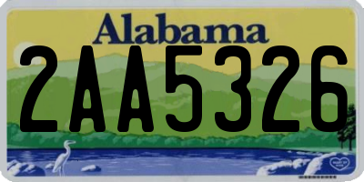 AL license plate 2AA5326