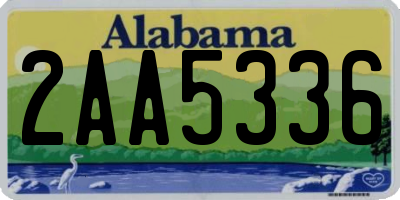 AL license plate 2AA5336