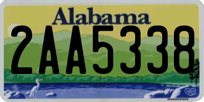 AL license plate 2AA5338