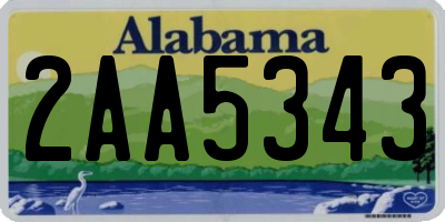 AL license plate 2AA5343