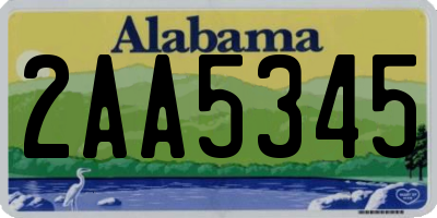 AL license plate 2AA5345