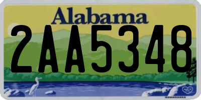 AL license plate 2AA5348