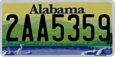 AL license plate 2AA5359
