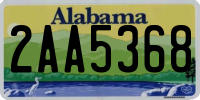AL license plate 2AA5368