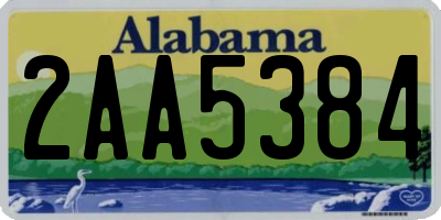 AL license plate 2AA5384