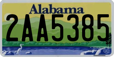 AL license plate 2AA5385