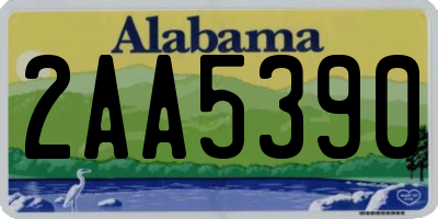 AL license plate 2AA5390